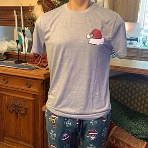 Life is Good Men's Christmas Pajamas Cozy Fleece Sleep Lounge Pants & Tshirt M